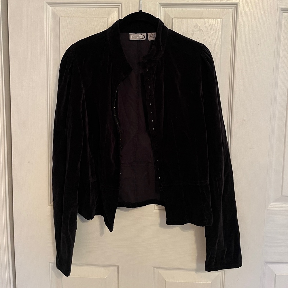 Rave Black Dropped Velvet Jacket